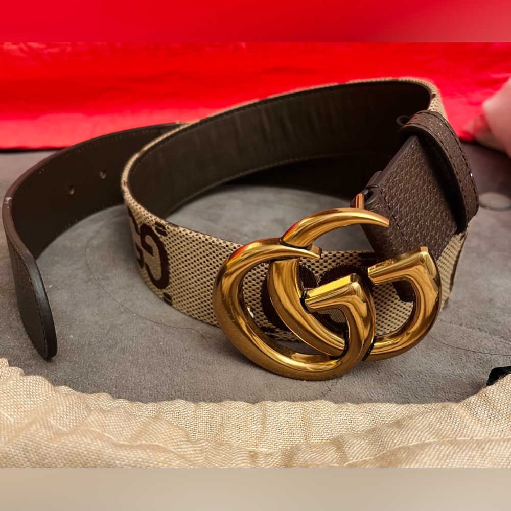 Gucci GG Marmont Reversible Brown Leather Belt